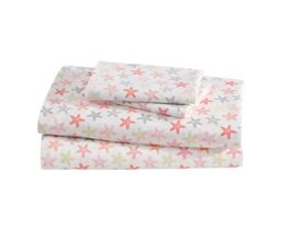 Elite Home Products Inc. Coastal Microfiber Print Sheet Sets, Seastar-Coral, King