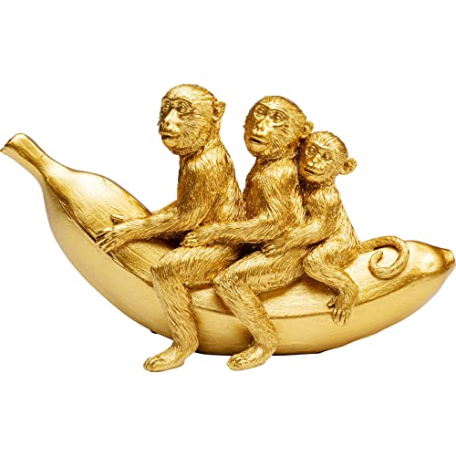 Kare Design Deco Figurine Banana Ride, Gold, Elegant, Animal Statue, Gift Idea, Decorative Accessories, Home Decor, Decoration for Living Room, Bedroom, 12x20x7 cm, Golden