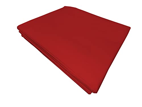 PENSIERI DELICATI Single Bed Sheet 160 x 300 cm, Single Flat Sheet, Solid Colour, Made in 100% Cotton, Made in Italy, Red