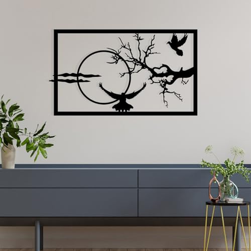 Stylish Black Decorative Metal Wall Accessory, 65.5 x 38 cm, 100% Metal, 1.2 mm Thickness, Perfect for Modern Home Decor & Office Spaces