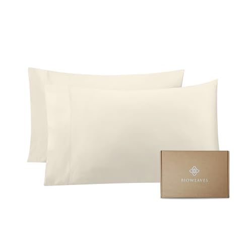 Bioweaves 100% Organic Cotton Pillow Cases 300 Thread Count Soft Sateen Weave GOTS Certified ??? 20 X 27, Set of 2, Natural