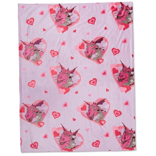 Shrek Donkey & Dragon Bedding Super Soft Plush Cozy Throw Blanket, 46 in x 60 in, Valentine's Day (Officially Licensed Product) by Franco Collectibles
