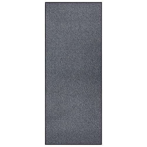 BT Carpet Bouclé Runner - Kitchen Runner Non-Slip Carpet Runner Flat Weave Short Pile Rug Kitchen Rug for Hallway, Kitchen, Living Room, Bathroom, Bathroom - Anthracite, 80 x 200 cm