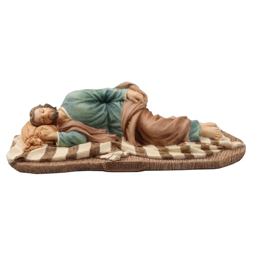 Veronese Design 8 1/4 Inch Sleeping Saint Joseph Polyresin Hand Painted Statue Religious Home Decor Gift Collectible
