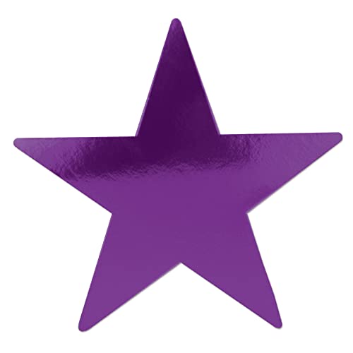 Beistle 36-Pack Foil Purple Star Cutouts, Party Decorations for Festive Occasions, Celebrations & Events, Starry Theme Decor for Wall & Table, 9???