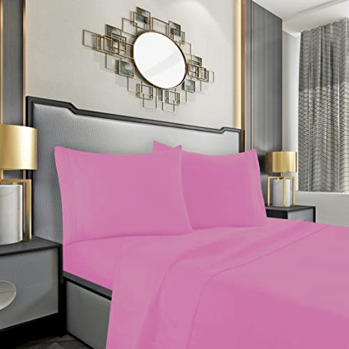 Mocassi King Sheet Set - Luxury Hotel 1800 Premier Bedding Sheets & Pillowcases - Ultra Soft Breathable & Cooling Bed Sheets - Deep Pocket - Wrinkle Resistant - 4 Piece Set - King, Light Pink