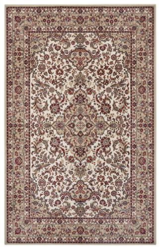 Nouristan Zahra Design Oriental Rug - Oriental Rug Short Pile Oriental Living Room Rug Oriental Ideal for Living Room, Kitchen, Bedroom, Office, Dining Room - Beige Cream, 120 x 170 cm