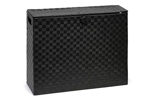 Toilet Roll Holder Free Standing Bathroom Multipurpose Storage Unit Polypropylene Woven on Metal frame, Ideal Addition to Bathroom or Toilets by Arpan (Black)