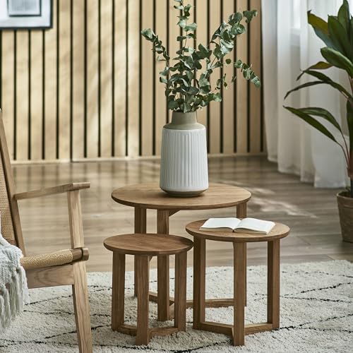 Julian Bowen Nidri Nest Of Tables, Oak, 50 x 50