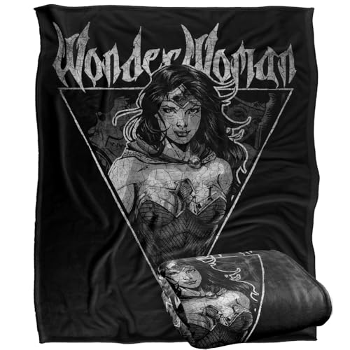 LOGOVISION Justice League Wonder Woman Vintage Metal Silky Touch Super Soft Throw Blanket 152 X 127 Cm