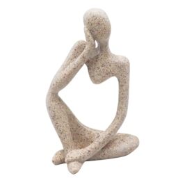 Abstract Style Thinker Sculptures, Sandstone Resin Thinker Statue Ornaments, Housewarming Gifts, Living Room Dining Desk Decorations(Right, Large)