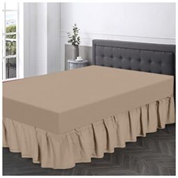 Gaveno Cavailia Super Soft Plain Dyed Diamond Valance Sheet [ King - Natural ]