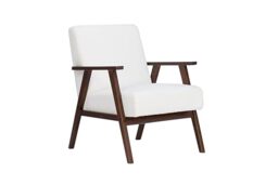 Birlea Ellwood Boucle Accent Chair Armchair White Walnut Wood