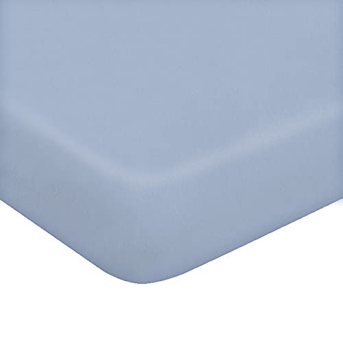 Homemania Two Corners – Double, Solid Colour – Fitted Sheet – for Bed – with Pillow Case Light Cotton – 170 x 195 cm, Bright Blue