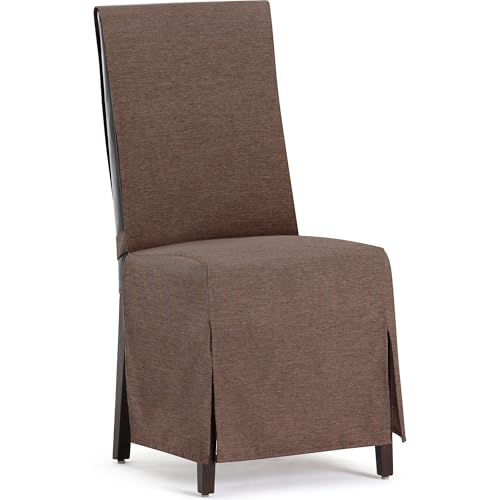 ECOMMERC3 - 2 Universal and Versatile Chair Covers - Brown Chair Cover Protector Easy to Install for Back, Seat and Arms
