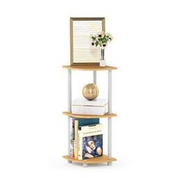 Furinno TURN-N-TUBE 3-Tier Corner Shelf, Bookcase, Beech