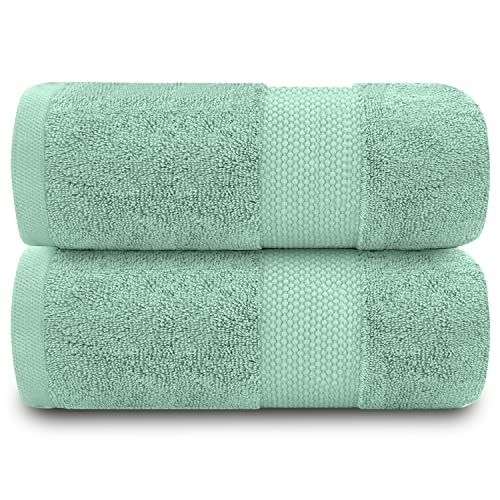 GC GAVENO CAVAILIA Extra Large Bath Sheet 2 Piece - 700 gsm Hotel Quality Egyptian Cotton Extra Large Towels 100X 180 Cm - Extra Soft Bathroom Towel - Duck Egg