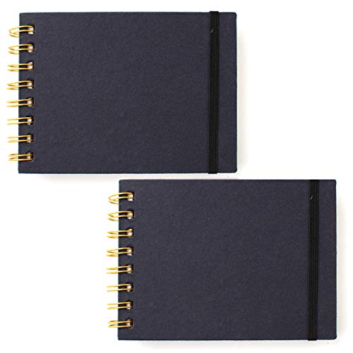 Artway Indigo Handmade Spiral Bound A6 Sketchbook - Landscape Twin Pack - 150gsm - 48 sheets/96 sides