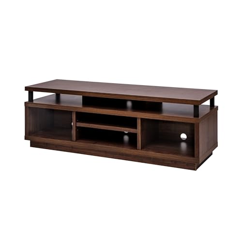 Iris Ohyama, TV cabinet, television support for screens up to 55 inches, 5 shelves, cable outlets, contemporary, bedroom, living room - TV Cabinet Middle OTS-125M - Brown