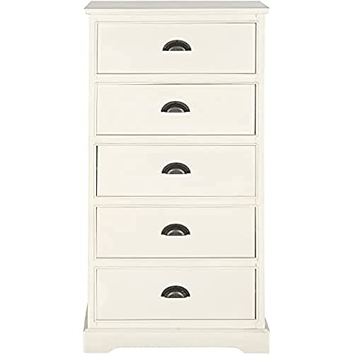 SAFAVIEH Modern Wooden Storage Chest with 5 Drawers, in White, 60 X 35 X 120