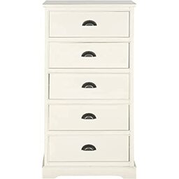 SAFAVIEH Modern Wooden Storage Chest with 5 Drawers, in White, 60 X 35 X 120
