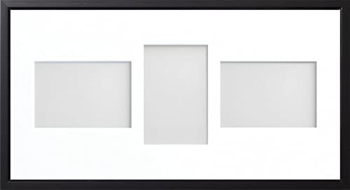 Frame Company Drayton Multi Aperture Photo Frame, Black, 20x10 for 6x4 inch (x3 LPL)