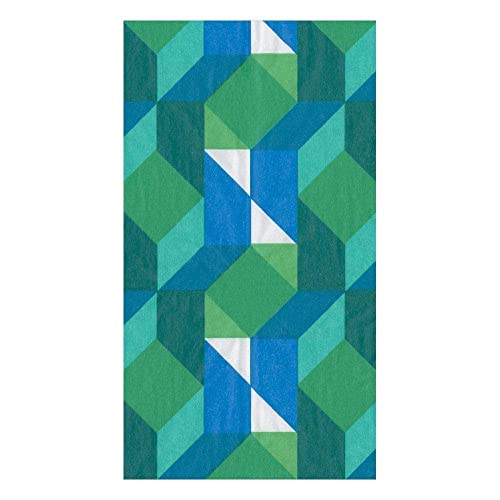 Caspari Entertaining with Color Theory Guest Towel, Paper, Green, 11 x 20 x 3 cm