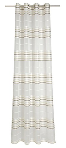 Deko Trends Eyelet Curtain 245 x 144 x 245 cm Wool White Cream Taupe