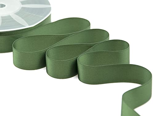 Furlanis - Double Satin Ribbon, Decoration, Gift, Christmas Packing, Wedding, Party, Made in Italy - English Green, 25 mm x 25 m