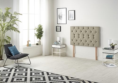 Somnior Beds Bed Centre Premier Small Single 82cm Linen Wheat Headboard With Wooden Struts