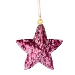Pink Burgundy Star 10.5cm - Christmas Tree Hanging Decorations Festive Decorative Ornaments Fairy Tale Themed Xmas Tree Pendant