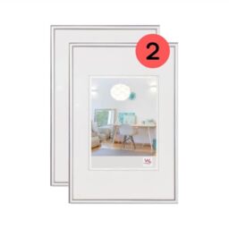 walther Design Picture Frame Silver 40 x 60 cm Twin Pack, New Lifestyle Plastic Frame KV460SD