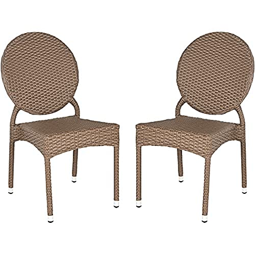 SAFAVIEH Wicker Outdoor Dining Chairs - Set of 2, in Brown