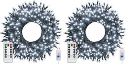 KOOSREEL Fairy Lights & USB String Lights, 20m 200 LEDs Copper Wire Light & Waterproof Outdoor Christmas Lights for Indoor Outdoor Lighting, Bedroom, Wedding Decor, Party, Christmas, Tree - White