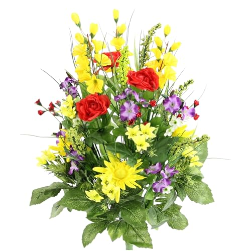 Admired By Nature Artificial Dahlia, Morning Glory and Ranunculus and Blossom Fillers Mixed Bush-30 Stems for Home, Wedding, Restaurant and Office Decoration Arrangement, YW-RD-PUR