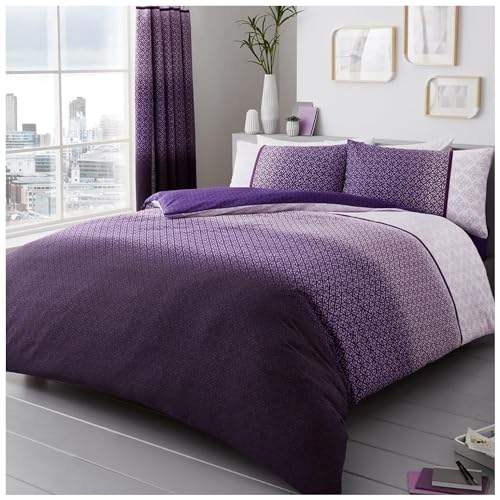 GAVENO CAVAILIA Luxury Urban Ombre Set with Duvet Cover and Pillow Case, Polyester-Cotton, Purple, Super King, 11149477