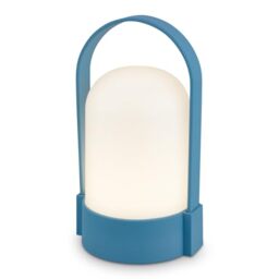 BRILONER - Wireless LED Table lamp IP44 with Touch, Step-dimmable, Replaceable Battery, Bedside lamp, Reading lamp, LED lamp, Camping lamp, Table Light, Battery lamp, Outdoor, 9x8x15.5 cm, Blue