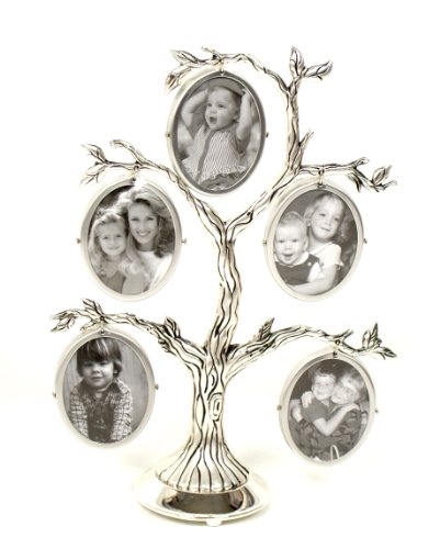 Family Tree Antique 5 Picture Silver Plated Family Photo Frame Present Home Decore
