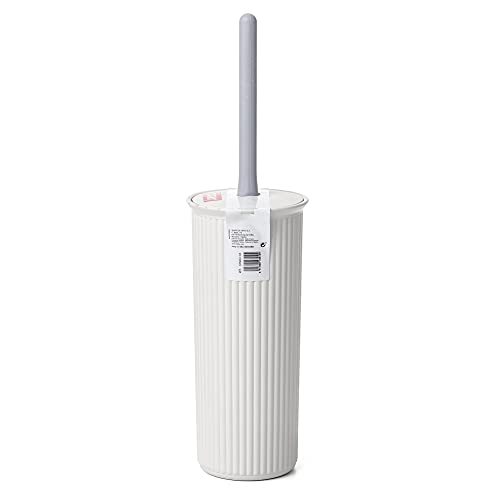 TATAY Toilet Brush - Compact and Functional Design - BPA-Free Plastic Toilet Brushes - Made in Spain - 9.5 x 9.5 x 39.5 cm - Baobab Collection - White