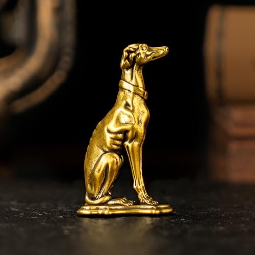 CHOVY Retro 100% Solid Brass Emaciated Dog Sculpture - Skinny but Unbroken Canine Figurine, Handmade Vintage Survivor Art, Unique Gift for Dog Lovers & Collectors, Symbol of Perseverance