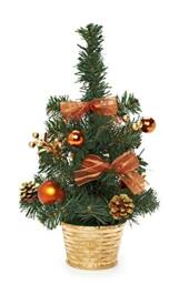 HEITMANN DECO Decorated Christmas Tree - Small Artificial Christmas Tree with Jewellery - Gold, Copper - Plastic Tree