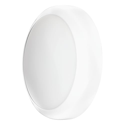 TCP LED Emergency Ceiling Wall Light Bulkhead, IP65 Waterproof Dustproof, 22W 3000-6000K Warm-Cool White 1900LM, Ø30CM Round Flush Mount Light, Perfect for Commercial & Residential Indoor & Outdoor