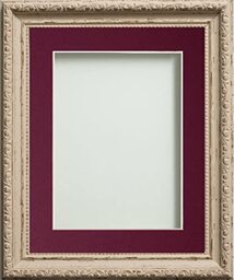 Frame Company Brompton Vintage Cream A4 Photo Frame with Plum Mount for 9x6