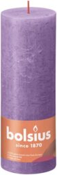 Bolsius Pack of 4 Vibrant Violet (Purple) Rustic Pillar Candles, 7 x 19 cm, European Premium Quality, Natural, Environmentally-Friendly Vegetable Wax, Fragrance-Free, No Drops, No Smoke, 85