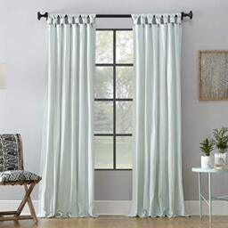 "Archaeo Washed Cotton Twist Tab Curtain, 52"" x 95"", Seafoam Green"