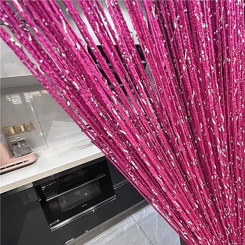 ave split Decorative Door String Curtain Wall Panel Fringe Window Room Divider Blind Divider Tassel Screen Home Decorations 100x200centimeter (Rose red18)