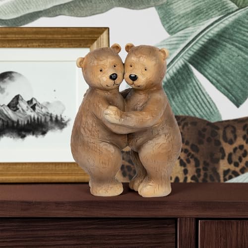 Lesser & Pavey Billy & Bonnie Bear Hugging Statue Figure For Gift - Decorative Ornaments For Home Decor - A Lovely Gift For Your Family and Loved Ones- Hugging, Reading, Playing and More Pose