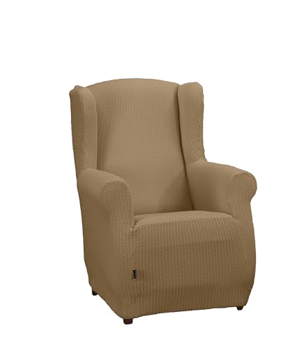 Estoralis Sumatra Bi-Elastic Chair Cover Very Elastic Fabric C/06 Beige for Wing Chairs from 70 to 110 cm Quality Protection Super Adjustable