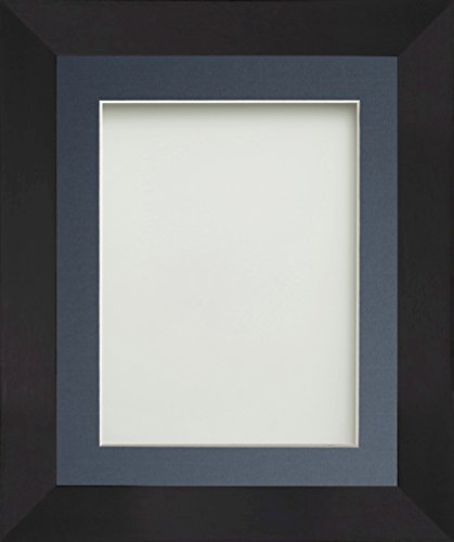 Frame Company Carlton Range 9X7-Inch Black Picture Photo Frame with Blue Mount For Image Size 8X6-Inch
