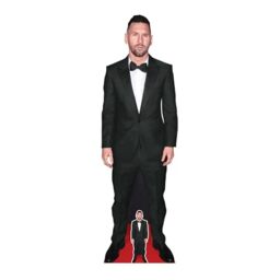 Star Cutouts CS1170 Lionel Messi Black Suit Cutout with Mini 170cm - Free Standing, Quick Set Up, Football parties and fan displays